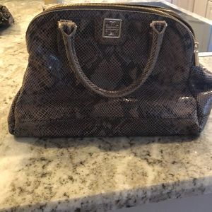 Tory Burch snakeskin top handle bag